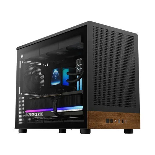 Case GAMDIAS ATHENA M4M WOOD Black | Micro-Tower | M-ATX | GAMDIAS